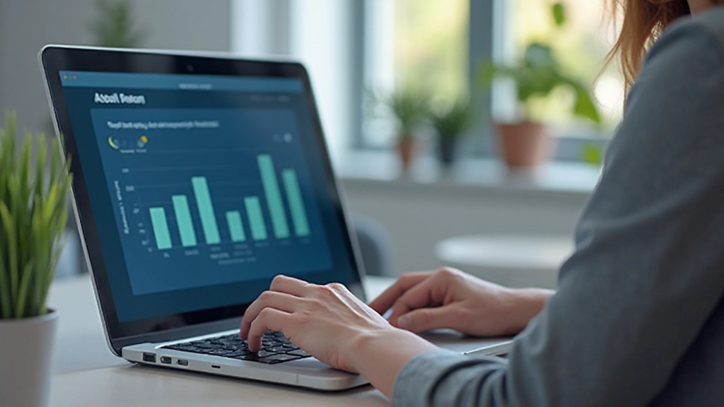 Успешный профессионал работает с ноутбуком, используя продвинутые инструменты управления проектами